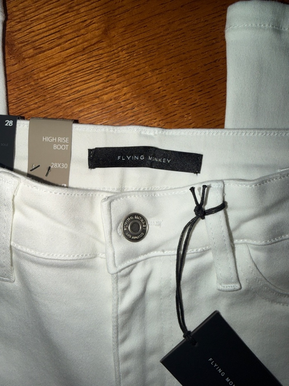Flying Monkey Bright White  Flare Jeans - Picture 6 of 6